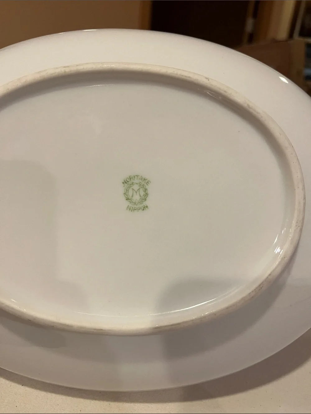 Noritake oval White Porcelain Covered Serving Dish with Gold Trim & Floral Band